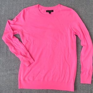 Pink Scallop Crew Neck Sweater